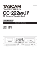 Tascam CC-222-Mk4 - Owners Manual